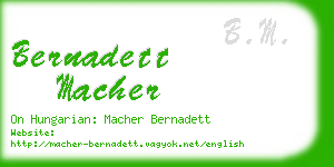 bernadett macher business card